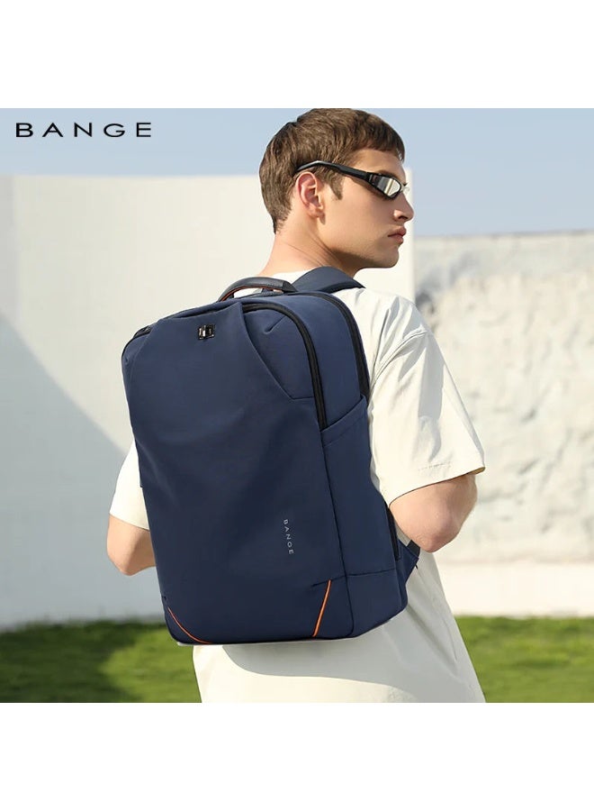 بانجي BANGE 8099 Blue Hot Sell New Arrival Wholesale Soft Lightweight Waterproof Men Casual Laptop Backpack - Image 5
